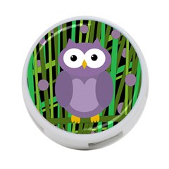 Purple Owl 4-port Usb Hub (one Side) by Valentinaart