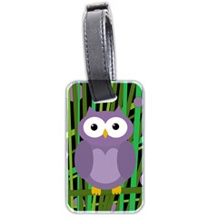 Purple Owl Luggage Tags (two Sides) by Valentinaart