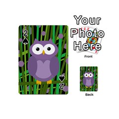 Purple Owl Playing Cards 54 (mini)  by Valentinaart