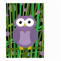 Purple Owl Small Garden Flag (two Sides) by Valentinaart