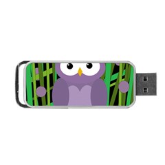 Purple Owl Portable Usb Flash (two Sides) by Valentinaart