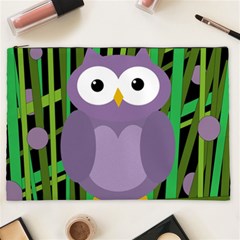 Purple Owl Cosmetic Bag (xxl)  by Valentinaart