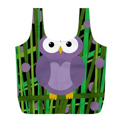 Purple Owl Full Print Recycle Bags (l) 