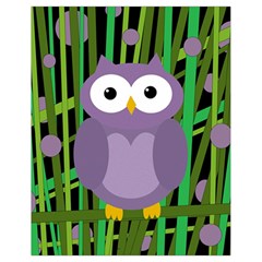 Purple Owl Drawstring Bag (small) by Valentinaart