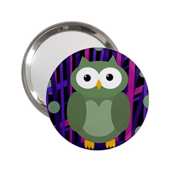 Green and purple owl 2.25  Handbag Mirrors