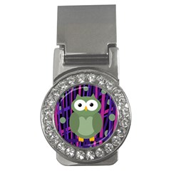 Green And Purple Owl Money Clips (cz)  by Valentinaart