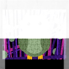 Green and purple owl Rectangular Jigsaw Puzzl