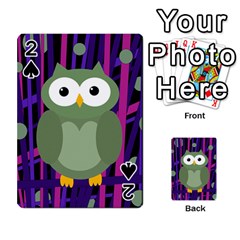 Green and purple owl Playing Cards 54 Designs 