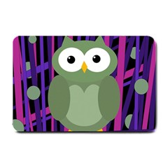 Green and purple owl Small Doormat 