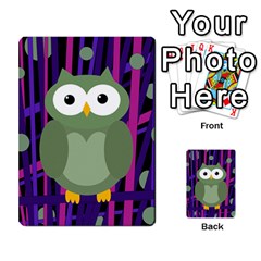 Green And Purple Owl Multi-purpose Cards (rectangle)  by Valentinaart