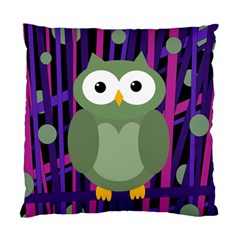 Green And Purple Owl Standard Cushion Case (one Side) by Valentinaart