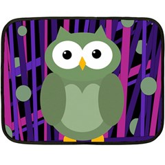 Green and purple owl Fleece Blanket (Mini)