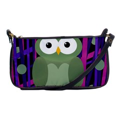 Green and purple owl Shoulder Clutch Bags