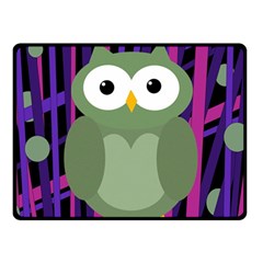 Green And Purple Owl Fleece Blanket (small) by Valentinaart