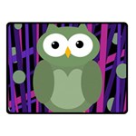 Green and purple owl Fleece Blanket (Small) 50 x40  Blanket Front