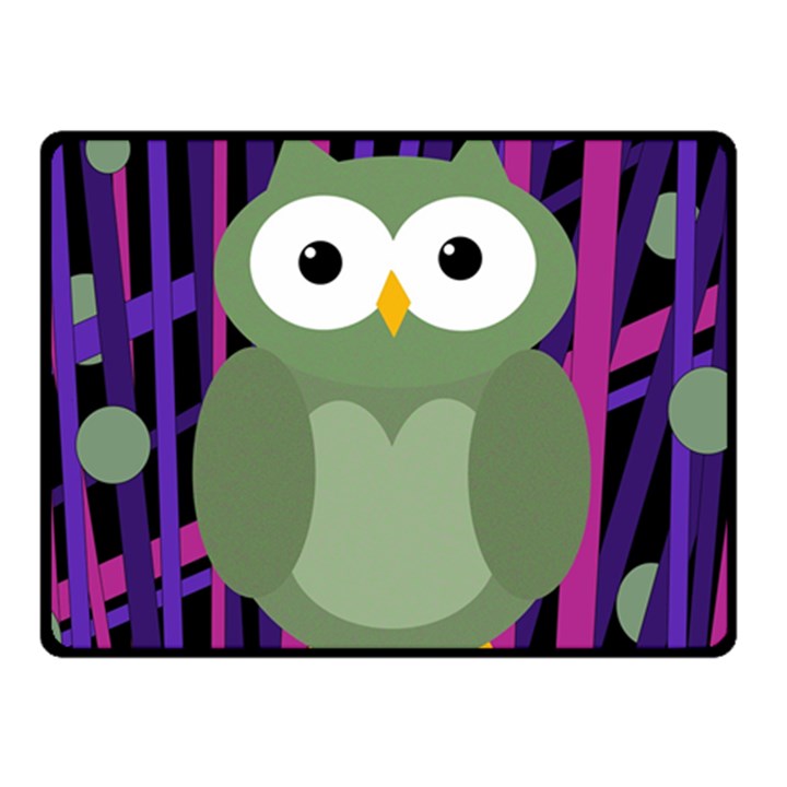 Green and purple owl Fleece Blanket (Small)