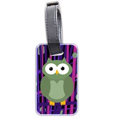 Green and purple owl Luggage Tags (Two Sides)