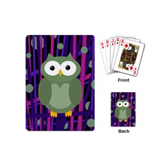 Green and purple owl Playing Cards (Mini) 