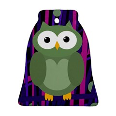 Green and purple owl Ornament (Bell) 