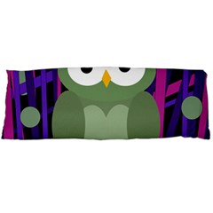 Green And Purple Owl Body Pillow Case (dakimakura) by Valentinaart