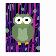 Green and purple owl Large Garden Flag (Two Sides)