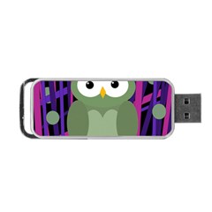 Green and purple owl Portable USB Flash (Two Sides)