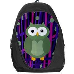 Green and purple owl Backpack Bag