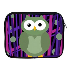 Green And Purple Owl Apple Ipad 2/3/4 Zipper Cases by Valentinaart