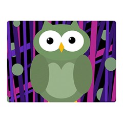 Green and purple owl Double Sided Flano Blanket (Mini) 