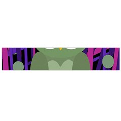 Green and purple owl Flano Scarf (Large)