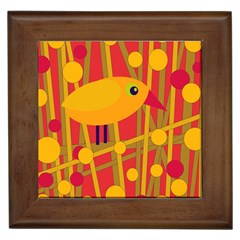 Yellow Bird Framed Tiles by Valentinaart