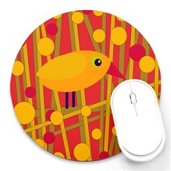 Yellow Bird Round Mousepads by Valentinaart