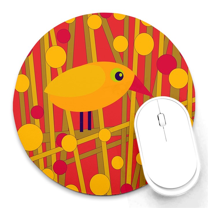 Yellow bird Round Mousepads