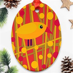 Yellow Bird Ornament (oval) 