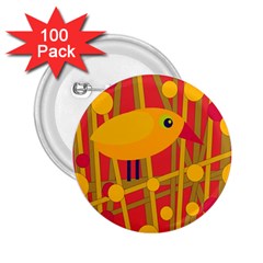 Yellow Bird 2 25  Buttons (100 Pack) 