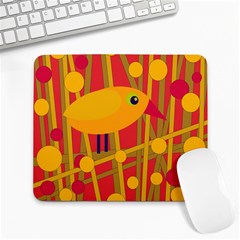 Yellow Bird Large Mousepads by Valentinaart