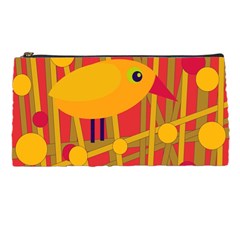 Yellow Bird Pencil Cases by Valentinaart