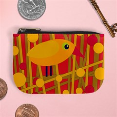 Yellow Bird Mini Coin Purses by Valentinaart