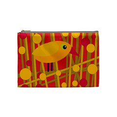 Yellow Bird Cosmetic Bag (medium)  by Valentinaart