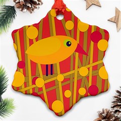 Yellow Bird Snowflake Ornament (2-side)