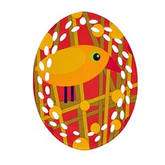 Yellow Bird Ornament (oval Filigree) 