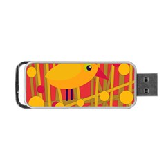 Yellow Bird Portable Usb Flash (one Side) by Valentinaart