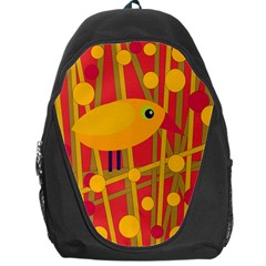 Yellow Bird Backpack Bag by Valentinaart