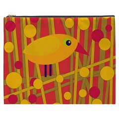 Yellow Bird Cosmetic Bag (xxxl)  by Valentinaart