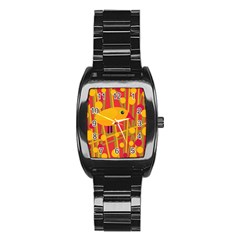 Yellow Bird Stainless Steel Barrel Watch by Valentinaart