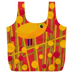 Yellow Bird Full Print Recycle Bags (l)  by Valentinaart