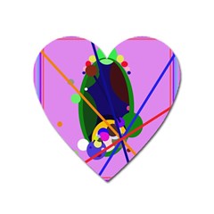 Pink Artistic Abstraction Heart Magnet