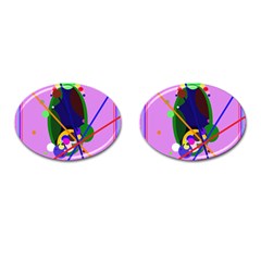 Pink Artistic Abstraction Cufflinks (oval) by Valentinaart