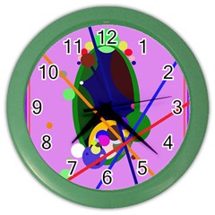 Pink Artistic Abstraction Color Wall Clocks