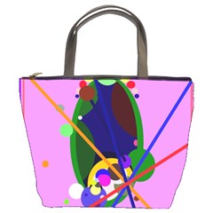 Pink Artistic Abstraction Bucket Bags